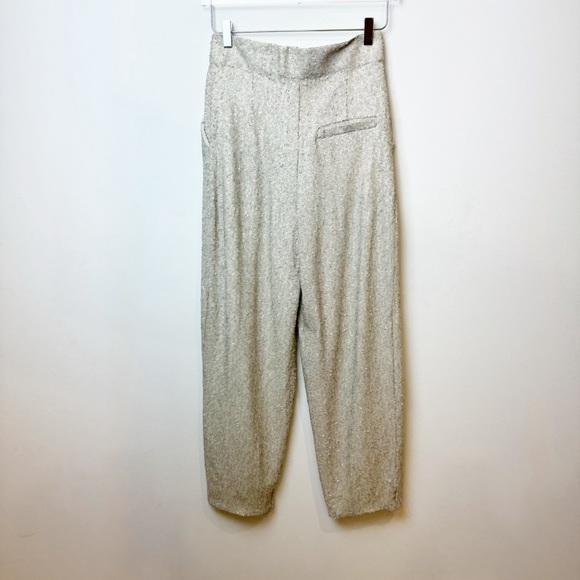 H&M | Wide-leg Sequined Pants in Light Beige NWT - Picture 9 of 15